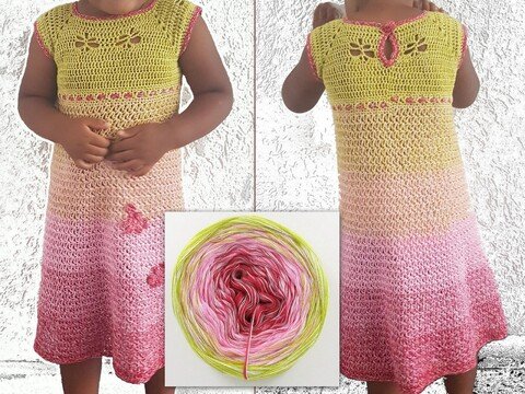 Häkelanleitung Kinderkleid, Tunika Bella-Li, RVO, Gr.92-140