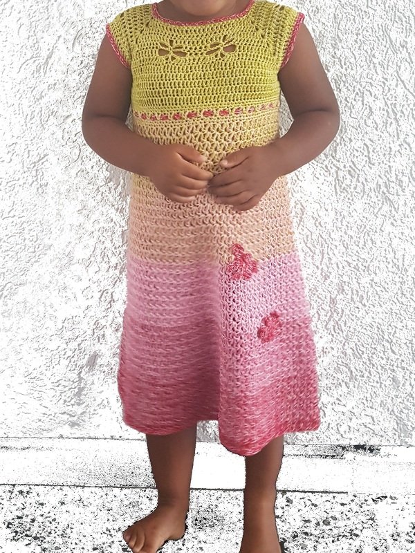 Häkelanleitung Kinderkleid, Tunika Bella-Li, RVO, Gr.92-140 - Bild 8