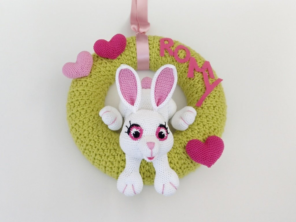 Häkelanleitung Türkranz Hase "White Rabbit"