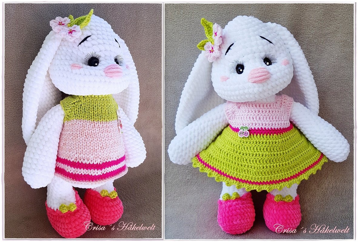 Häkelanleitung XXL Hase ++ Softie ++ Kleidchen gestrickt oder gehäkelt