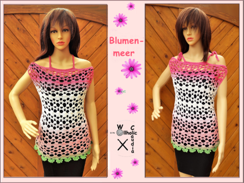 Häkelanleitung Shirt "Blumenmeer"