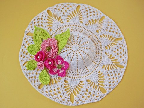 Häkelanleitung Türdekoration Sommerhut