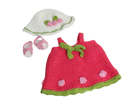 Puppenkleidung häkeln: Sommerkleid Peaches für 35cm, 43cm und 48cm Puppen