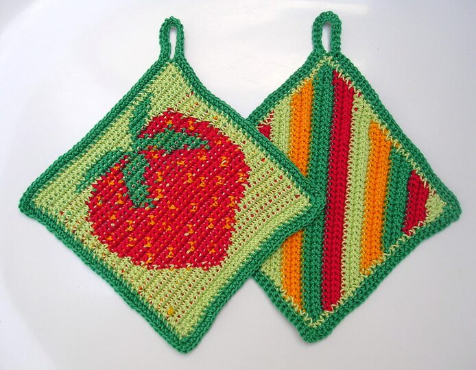 Häkelanleitung Toplappenset "Erdbeere"