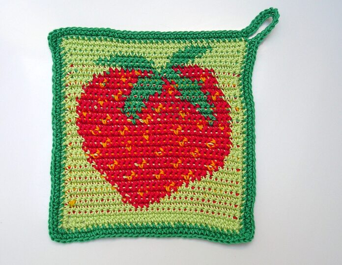 Häkelanleitung Toplappenset "Erdbeere"