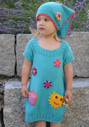 Ballonkleid mit Taschen *Strick- und Häkelanleitung für Gr. 92 / 98* (anpassbar an andere Größen)