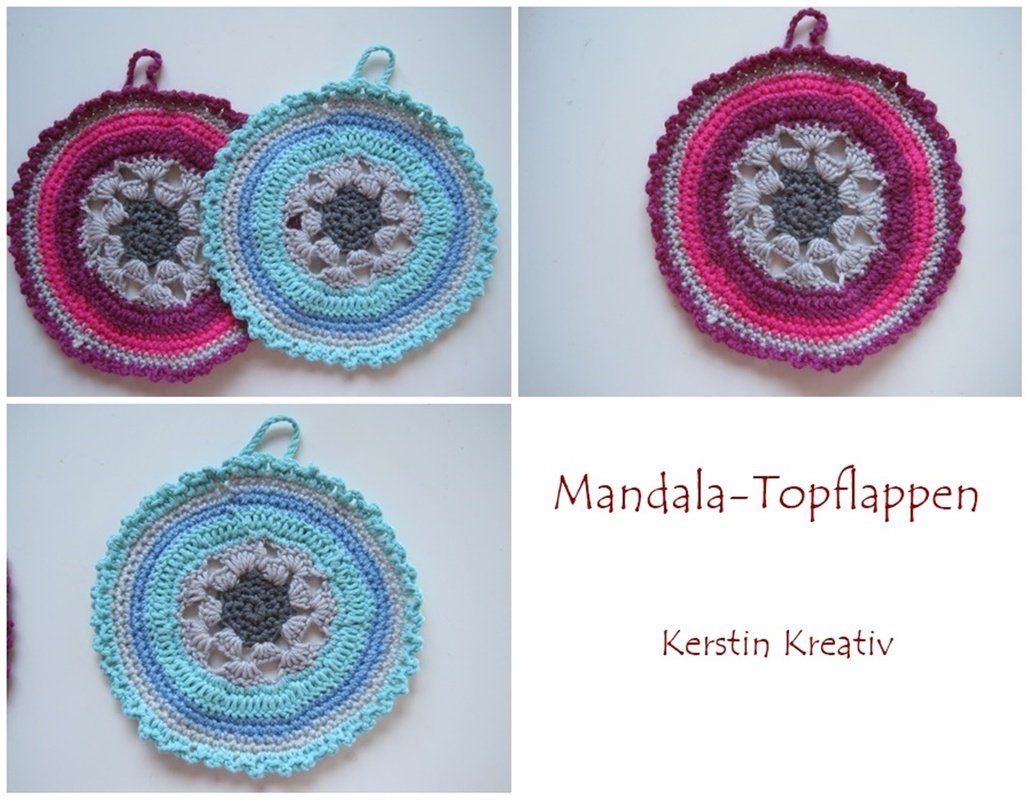 Häkelanleitung Mandala Topflappen - 20 cm Durchmesser