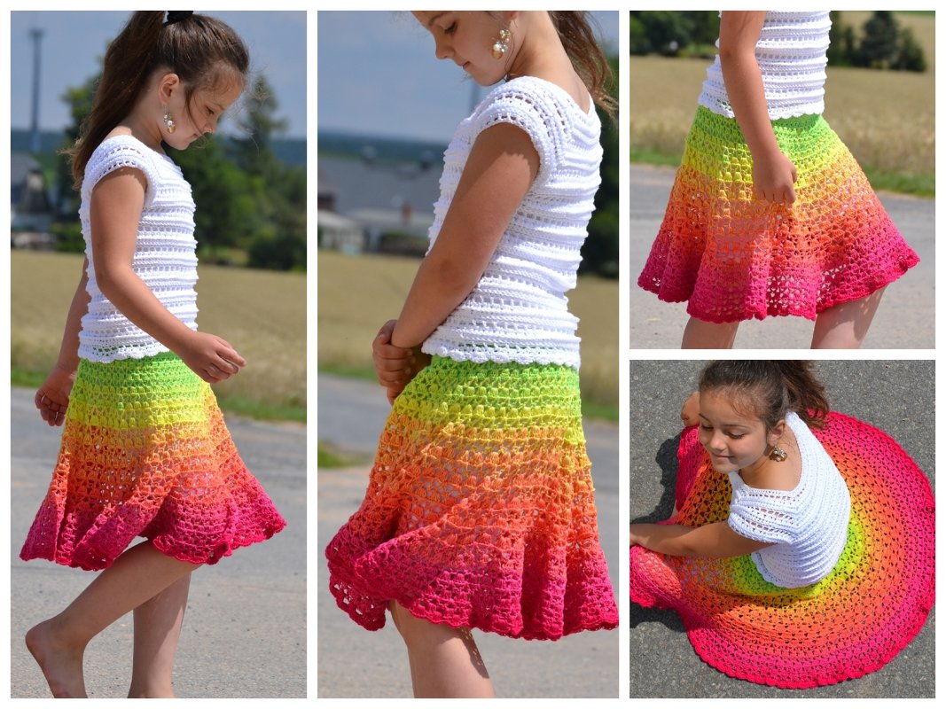 - JOSY - Sommerrock aus einem Bobbel häkeln, alle Größen ab 74 Kleinkind - 56 Damen, auch anderes Material möglich