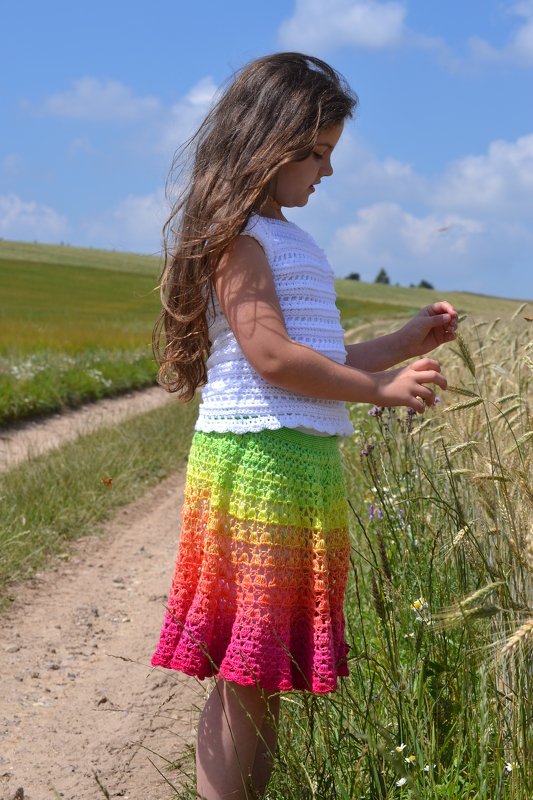 - JOSY - Sommerrock aus einem Bobbel häkeln, alle Größen ab 74 Kleinkind - 56 Damen, auch anderes Material möglich - Bild 13