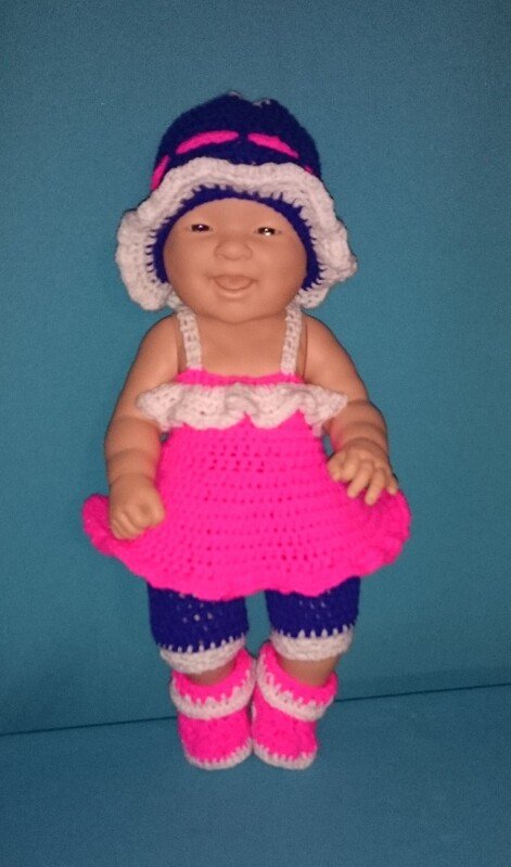 Häkelanleitung Puppenset 39 cm Modell 14