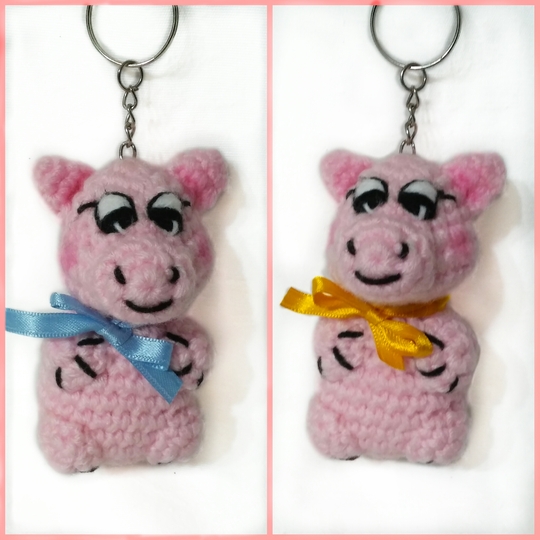 Häkelanleitung Kleines Schwein Schlüsselbund PDF english- deutsch. Ternura Amigurumi