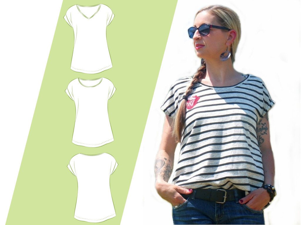 Schnittmuster u. Anleitung Damenshirt Lady Summer