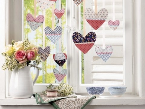 Genähte Stoffherzen