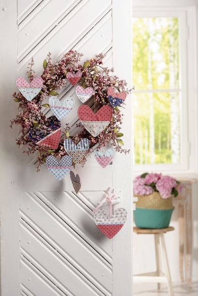 Genähte Stoffherzen