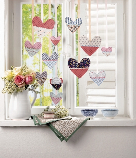 Genähte Stoffherzen