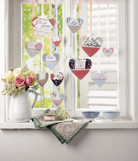 Genähte Stoffherzen