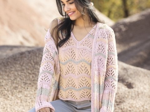 Twinset mit Wellenmuster