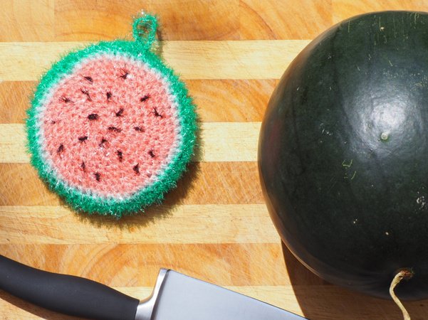 Melone - Spülschwamm | Häkelanleitung