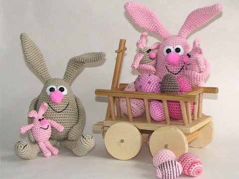 Häkelanleitung - Familie Hase - Ostereier - Amigurumi
