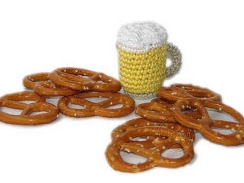 Häkelanleitung Bierkrug - Schlüsselanhänger