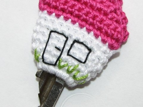 Häkelanleitung Haus - Schlüsselhülle