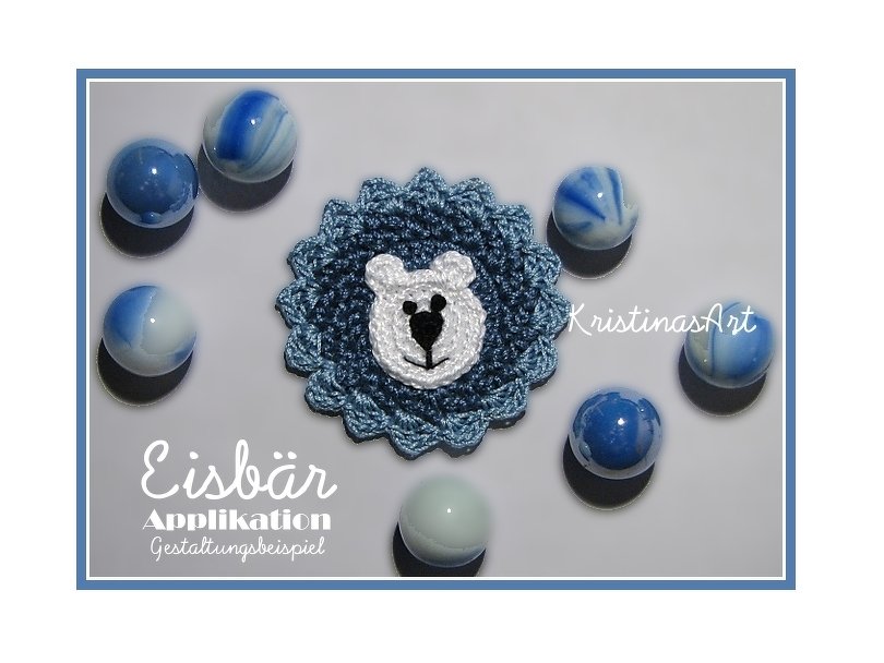 Häkelanleitung Eisbär Applikation