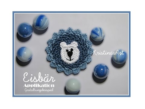 Häkelanleitung Eisbär Applikation