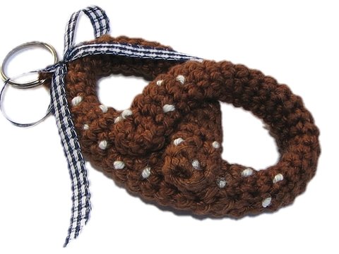 Häkelanleitung Schlüsselanhänger Brezel