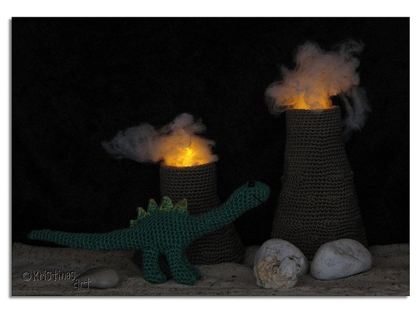 Häkelanleitung Dinosaurier und Vulkane - Amigurumi