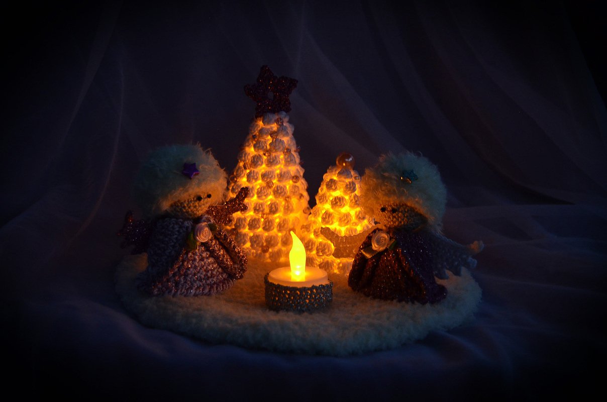 beleuchtete Winterlandschaft mit Engel Christbaum stimmungsvolle Deko Weihnachten - Bild 14