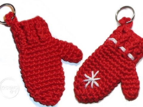 Häkelanleitung Fäustling - Schlüsselanhänger - Adventskalender