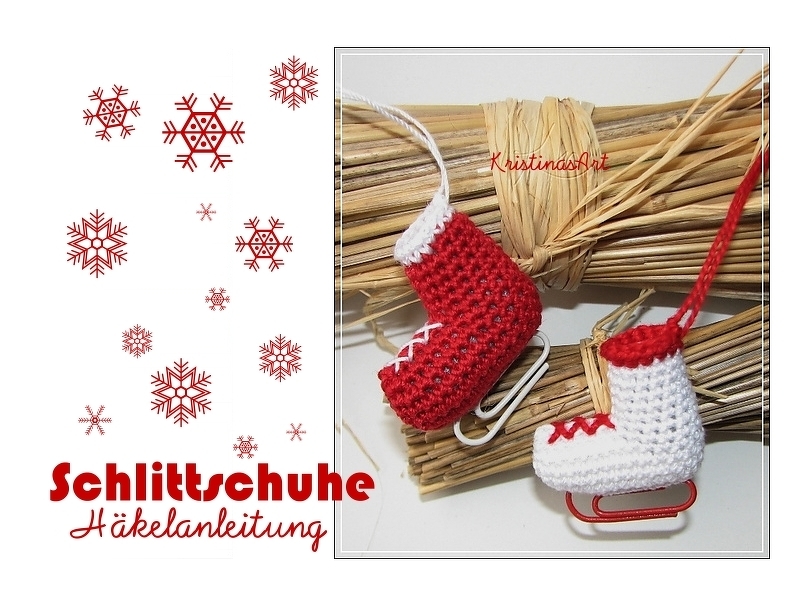 Häkelanleitung Schlittschuh