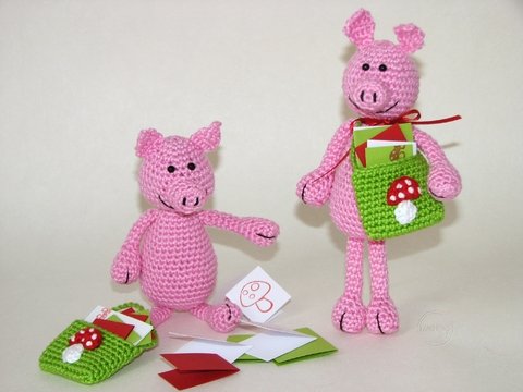 Häkelanleitung - Glücksbringer - Schwein Amigurumi