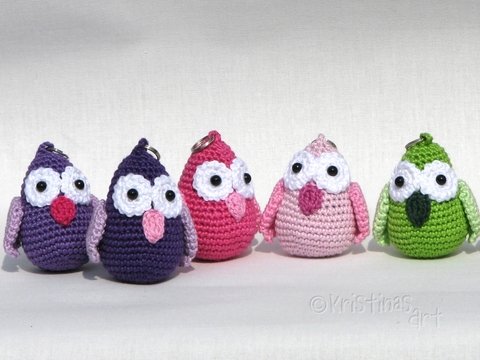 Häkelanleitung Kleiner Kauz - Amigurumi Schlüsselanhänger