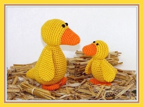 Häkelanleitung Enten - zwei Größen - Amigurumi