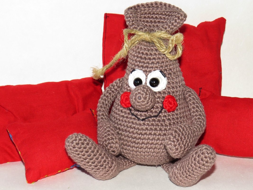 Fauler Sack - Häkelanleitung Amigurumi mit Memohalter - Bild 5