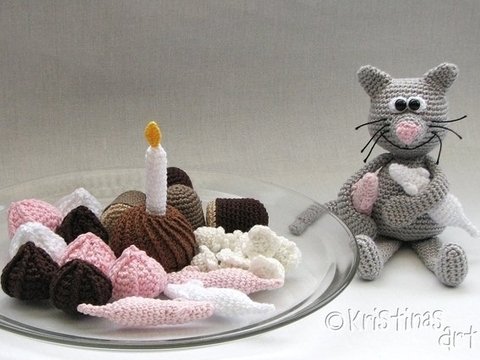 Häkelanleitung Naschkatze und Naschereien - Amigurumi