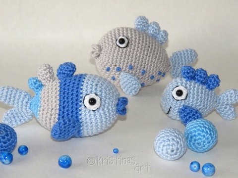 Häkelanleitung Fische - Mobile Amigurumi - 2 Größen