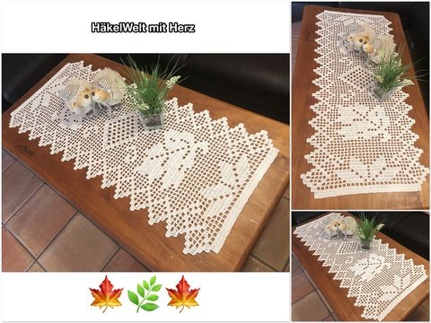 Häkeln / Tischläufer / Herbstlaub