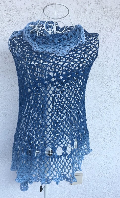 "Tuch Ovaltika" mit 1 BOBBEL-COTTON von Woolly Hugs gehäkelt - Bild 6