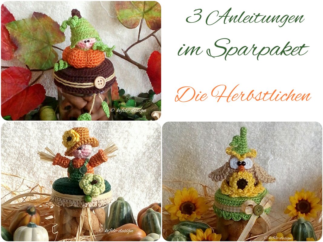 3 Häkelanleitungen im Sparpaket / Die Herbstlichen
