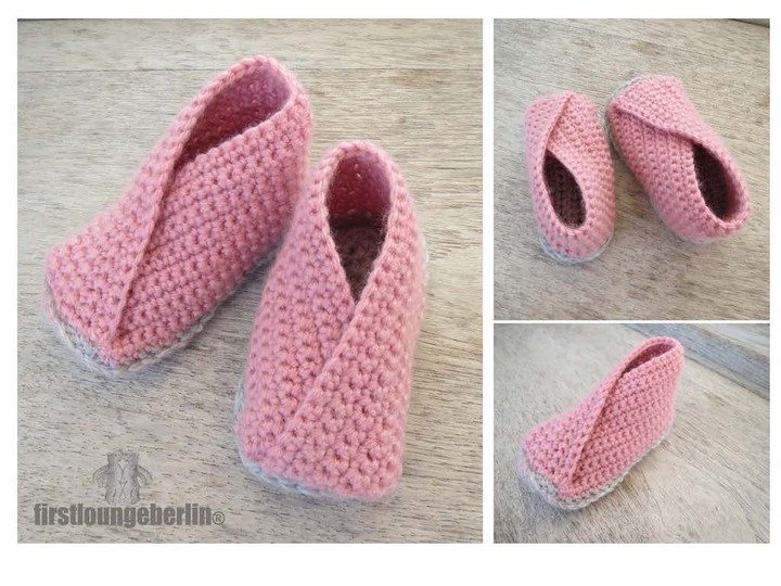 Babyschuhe Häkelschuhe Slipper in 2 Größen - Häkelanleitung für Anfänger von firstloungeberlin