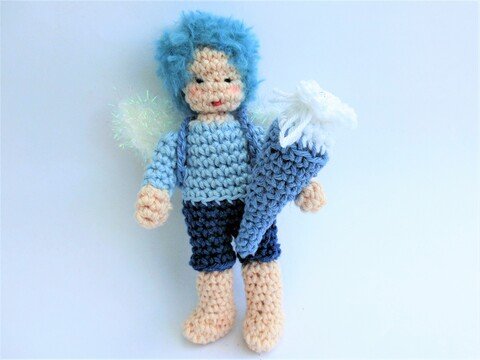 Häkelanleitung Schutzengel für Schulanfänger - Junge