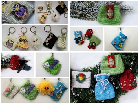 Sparset! Häkelanleitung Schlüsselanhänger, Geschenktaschen, Münztaschen