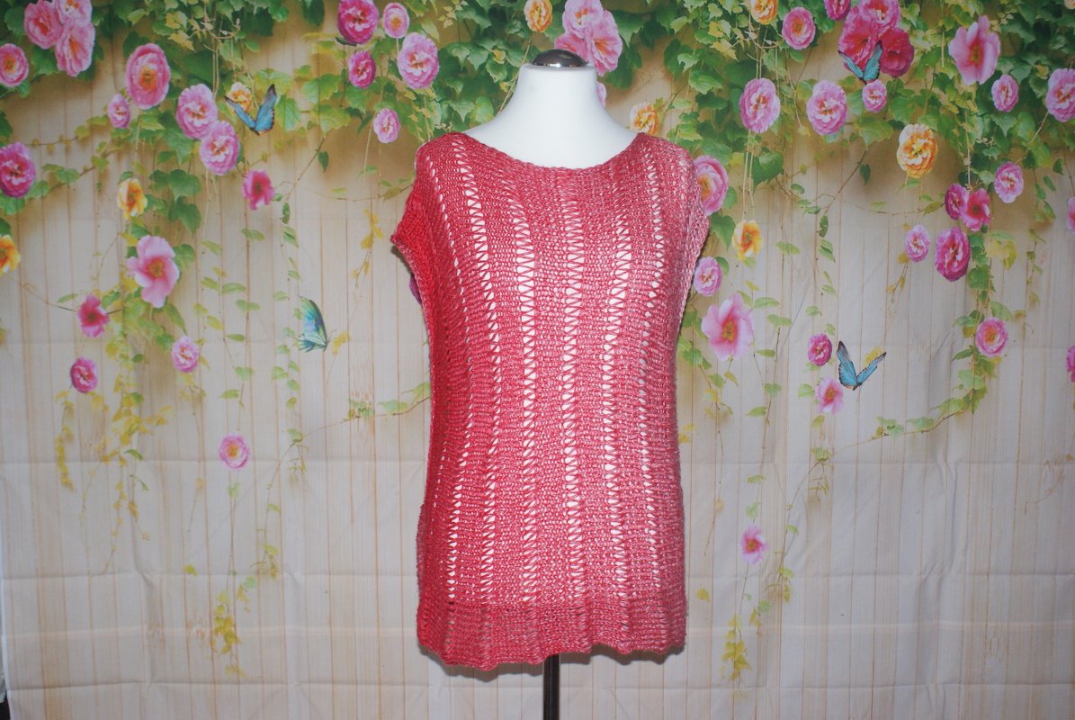 Strickanleitung Sommertop Himbeer-Sahne - Bild 4