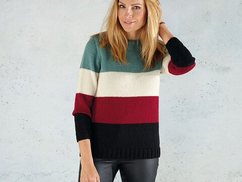 Strickanleitung Damenpullover "Cablé Roma" 759074