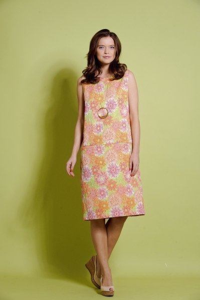 Buntes Jacquard-Cloqué-Kleid mit hinterem Reißverschluss