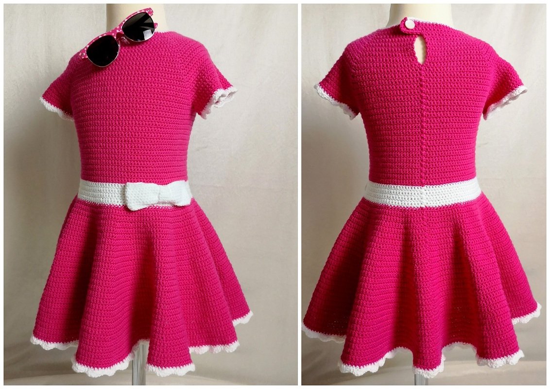 Kleid h&auml;keln - Kleidchen &bdquo;Lollypop&ldquo;  98/104 + weitere Gr&ouml;&szlig;en - PDF