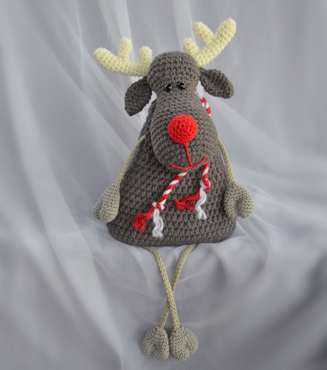 Kantenhocker Rentier Rudi Elch 30 cm Treppenhocker Weihnachtsdekoration auf dem Fensterbrett