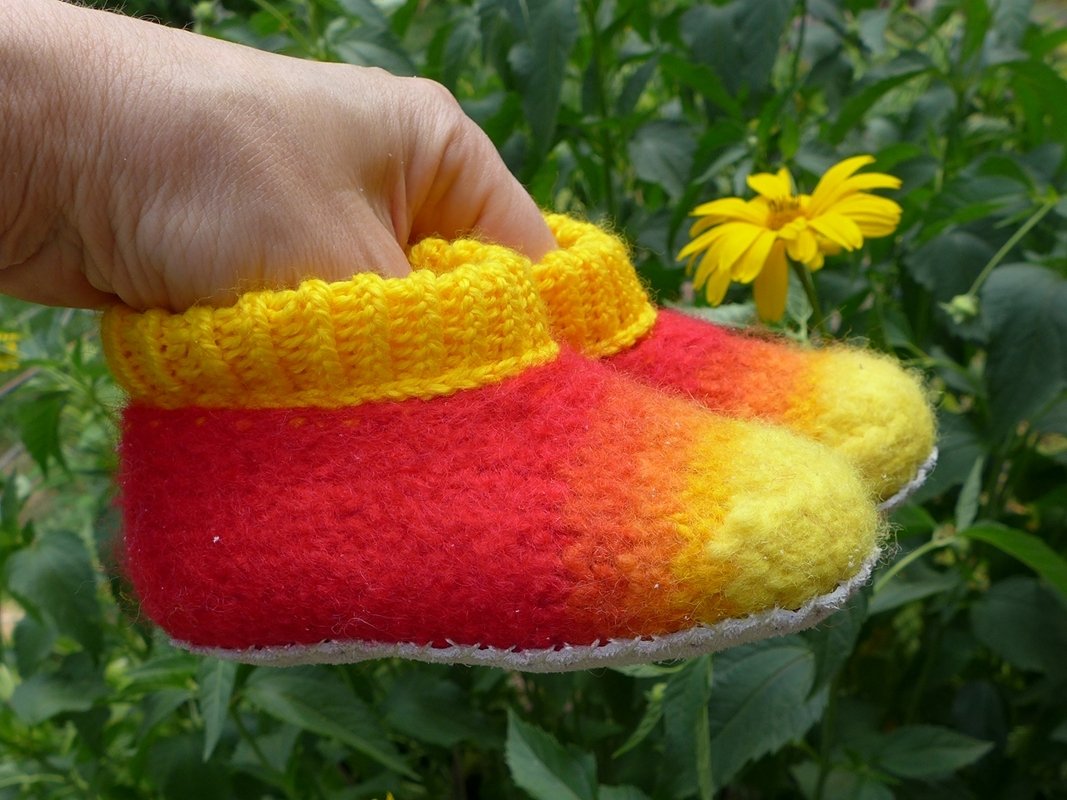 Filzschuhe mit selbstgemachten Ledersohlen Gr. 18 - 45 - Bild 10